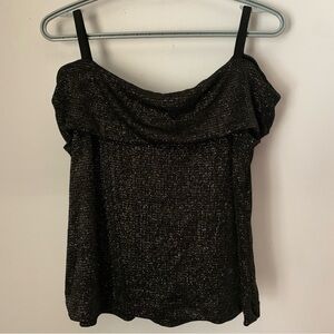 Ronni Nicole Petite by Ouida Black Sparkly Tank Top